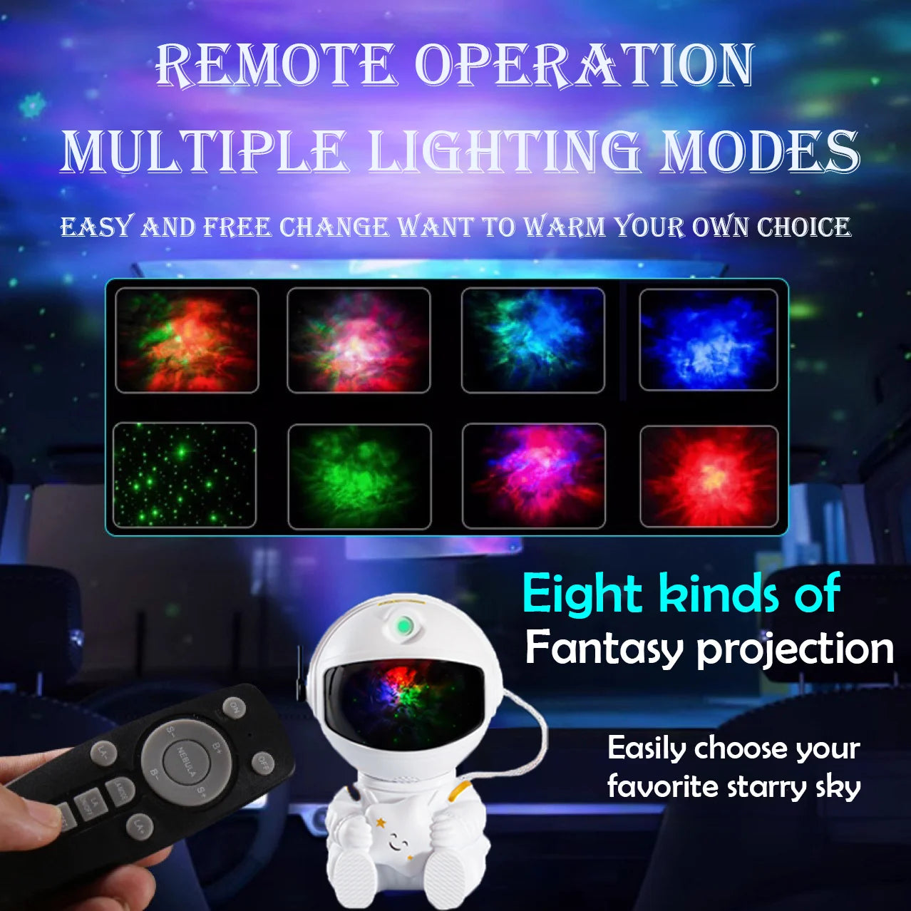 IncantoVivo-Galaxy Star Astronaut Projector LED Night Light - IncantoVivo